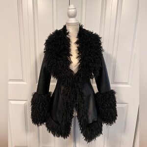 Faux leather and fur jacket